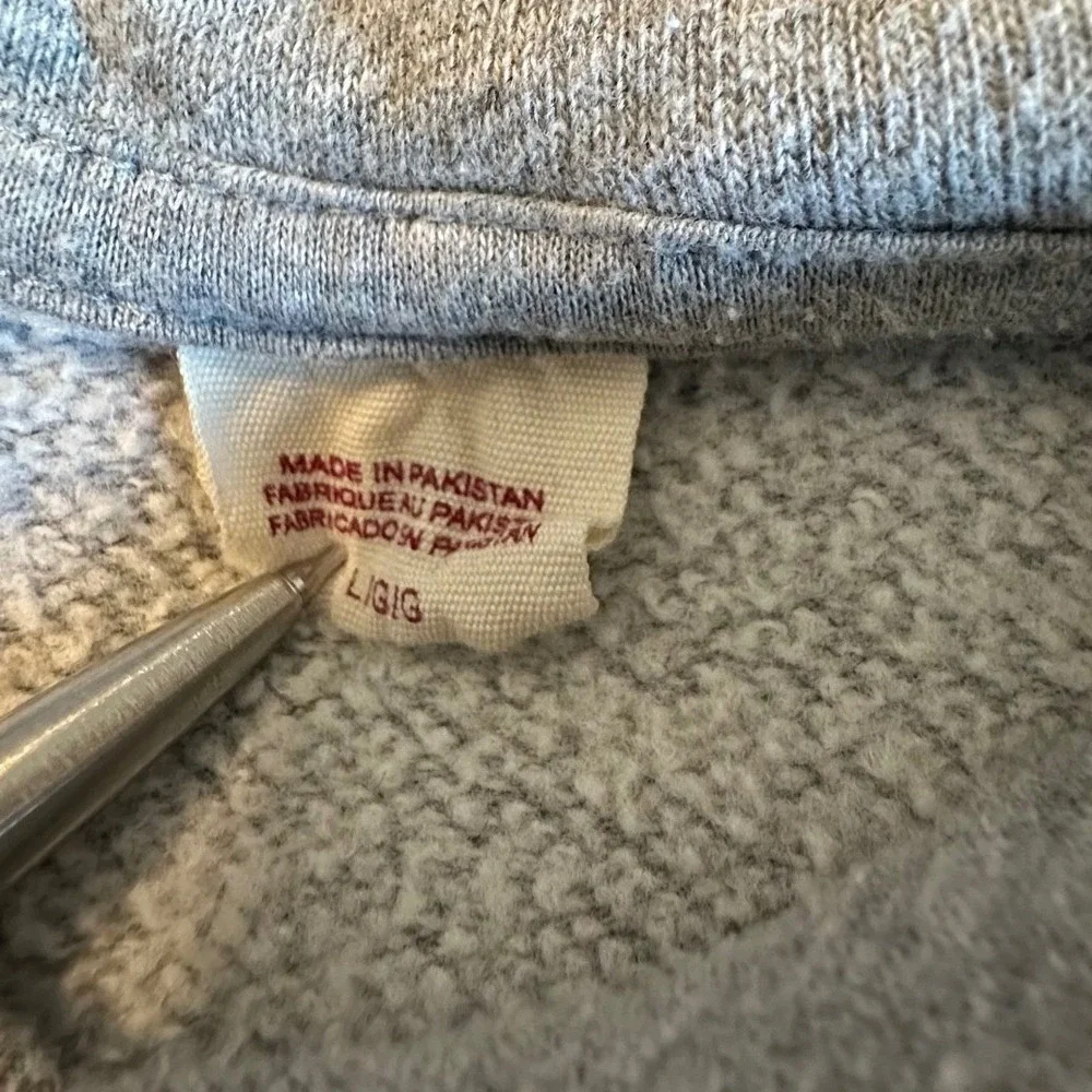 Levis Hoodie Mens Large Gray Red Logo Pullover Sweatshirt
